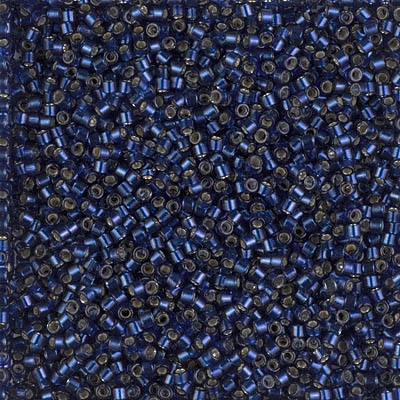 Miyuki Delica Seed Beads 5g 11/0 DB2191 Duracoat Silver Lined Dyed Light Navy  Blue