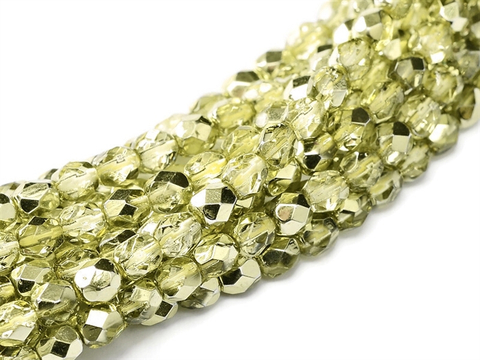 Firepolish 4mm: FP4-00030-67813 - Crystal Lime Metallic Ice - 25